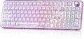 YUNZII X98 QMK/VIA Wireless Mechanical Gaming Keyboard with KnobTri-Mode BT5.0/USB-C/2.4GHz Hot Swappable KeyboardPre-lubed Switches Gasket Mount RGB Backlit for Wins/Mac (Purple Crystal Switch)