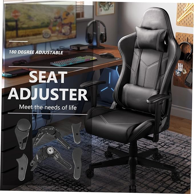 6 Pcs E Sports Chair Angle Regulators Multi Angle Adjusters for Gaming Chairs Backrest Plastic and Iron Black Parts