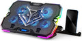 KeiBn Upgrade Laptop Cooling Pad A13RGB Lights Laptop Cooler 6 Fans for up to 15.6 Inch Laptops10 Modes Light 7 Height Stands 2 USB Ports - Blue