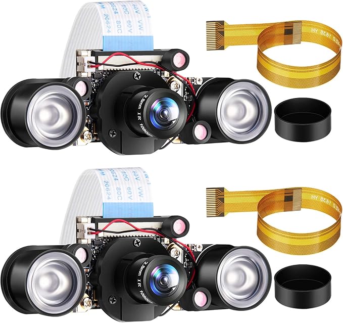 Weewooday 2 Sets for Camera 1080P Webcam 5MP OV5647 Sensor Day and Night Vision IR-Cut Video Focus Adjustment Compatible with Raspberry Pi RPi 4 3 B/B+ 2B 3A+ 2 1 Camera
