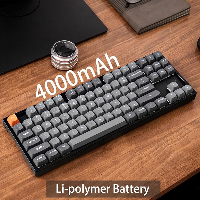 Keychron K8 Max QMK Wireless Custom Mechanical Keyboard Hot Swappable TKL 80% Layout Bluetooth/2.4G/USB-C Programmable Aluminum Frame Super Banana Switch NKRO Gaming Keyboard for Mac/Windows
