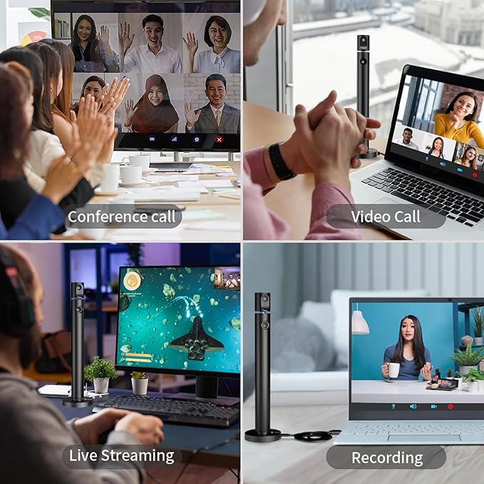 CZUR Halo X Pro Dual Webcam for PC 1080P Web Camera with Microphone USB Camera for Computer 90° View Plug &amp Play Compatible with Windows&ampMac for TikTok/YouTube/Yahoo Messenger