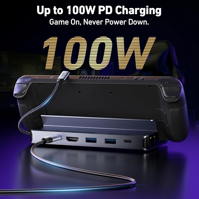 BENFEI Steam Deck Dock Docking Station for Steam Deck (OLED)/ROG Ally/Legion Go 6-in-1 USB C Hub with HDMI 4K@60Hz 1Gbps Ethernet 1xUSB C 2X USB 3.0 Port PD 100W Charging