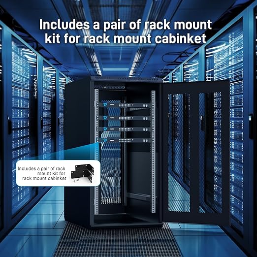 16 Port HDMI KVM Switch 4K@60Hz 2K@144Hz USB Rack Mount KVM HDMI Switch w/16 Pcs Cables Support RGB 4:4:4 HDCP 2.2 3.5mm Audio 4 USB 2.0 IR Remote