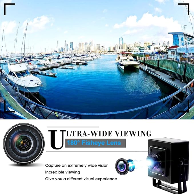 SVPRO 1080P USB PC Webcam Wide Angle Fisheye 180 Degree High Resolution Industrial USB Camera for HD Security SystemPlug and Play Video Conference Camera for WindowsLinux AndroidMac Compatible