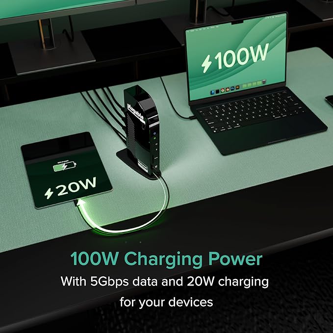 Plugable USB-C Triple Monitor Docking Station: 13-in-1 Laptop Dock with 100W Charging for Mac (DisplayLink Driver Required) Windows Chrome 3 HDMI Gigabit Ethernet SD USB-C 20W 4 USB - UD-ULTCDL