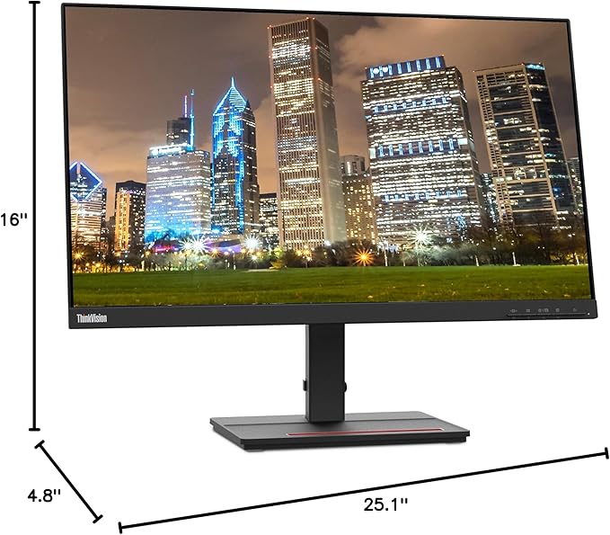 Lenovo ThinkVision S24e-20 23.8 Full HD 1920 x 1080 WLED LCD Monitor 2-Pack 250 Nit FreeSync HDMI-VGA Raven Black Bundle with Adjustable Desk Mount Monitor Stand