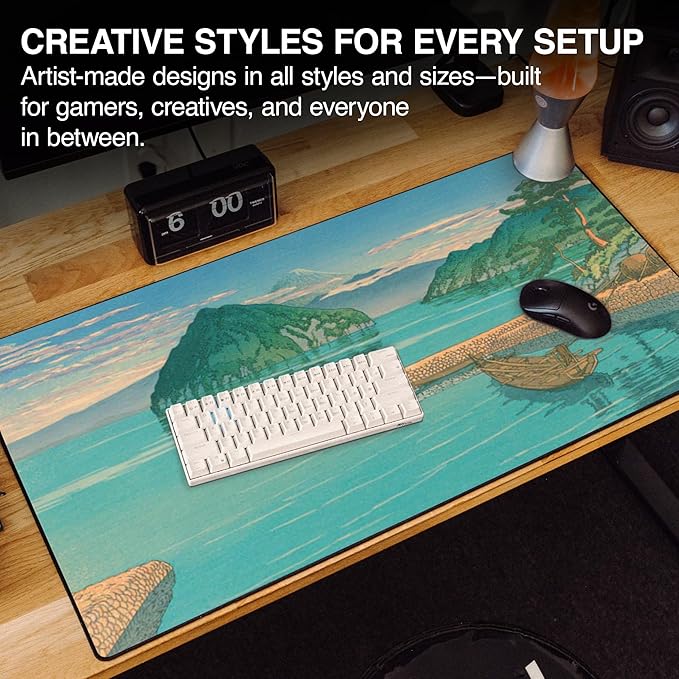 MPCO. Original Large Gaming Desk Mat – 36 x 17 Duraglyde Ukiyo-E Izuno Mitsu Full Desk Mouse Pad for Smooth Precision – Non-Slip Washable Extra-Large PC Mouse Pad for Gaming Sessions