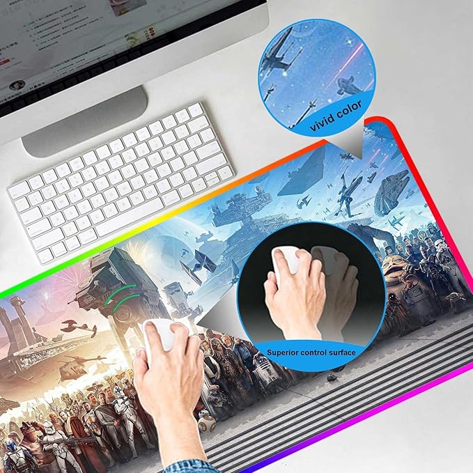 XXL Large Gaming RGB Mouse Pad The Chosen One Custom Desk PadMousepad with Anti-Slip Rubber BaseStitched Frame Mouse MatPortable Desk Mat for Computer Keyboard Mice Laptop &amp PC31.5X15.7 Inch
