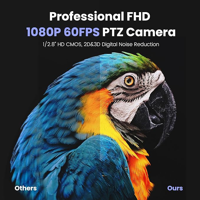AI Auto Tracking NDI PTZ Camera 3G-SDI/USB3.0/HDMI/LAN IP PoE IP Live Streaming 20X Optical and 8X Digital Zoom Camera 1080P 60FPS for Church Services Worship Education Events vMix OBS YouTube