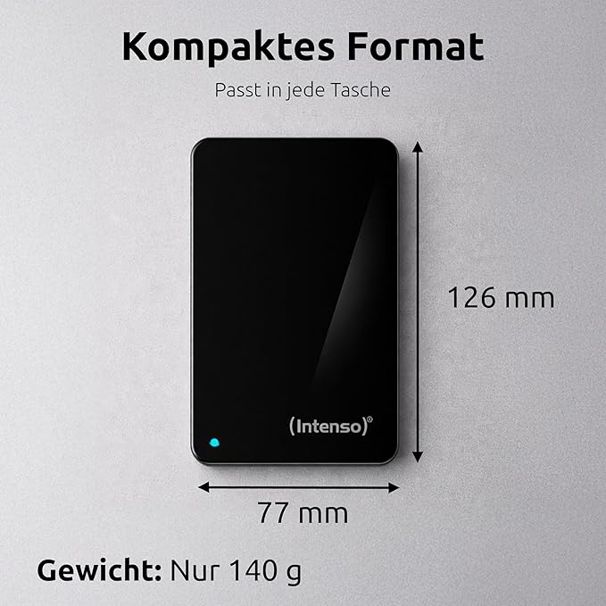 1TB Intenso USB3.0 Memory Case 2.5-inch Slim Portable Hard Drive