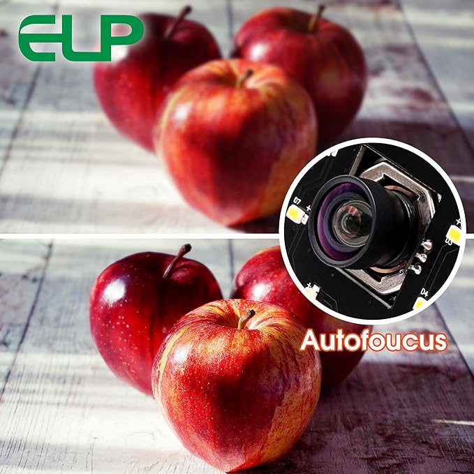 ELP 4K USB Camera Night Vision 8mp Autofocus Webcam for Computer Mini UVC USB2.0 Lightburn Camera IMX415 USB Security Camera PC Camera for Raspberry pi Jetson Nano (100degree No Distortion Lens)