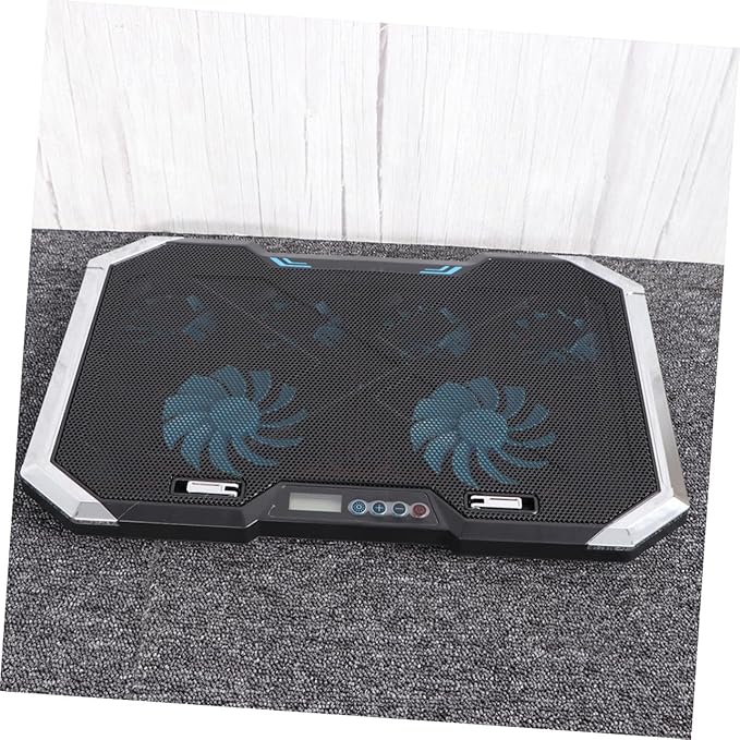 Adjustable Laptop Cooling Pad with Fans and Dual USB Ports RGB LED Light Effects Iron Hollow Shell for Efficient Heat Dissipation Suitable for Laptops Up to Silent Portable Cooler