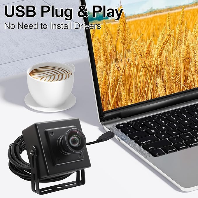 MMlove 12MP USB Camera 4K 30fps 1080P 120fps High Speed USB Camera 102° No Distortion Lens Wide Angle Webcam for Streaming Teaching Machine Vision PC Laptop Raspberry Pi
