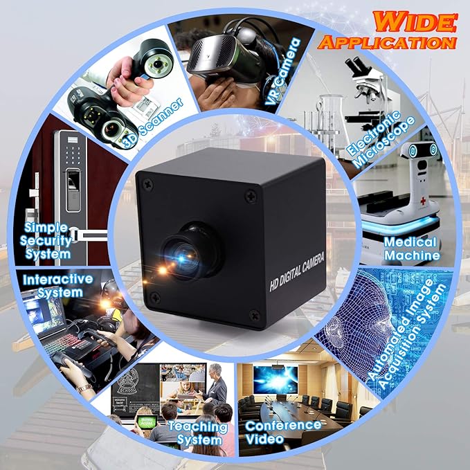 13 Megapixel USB Camera No Distortion Fixed Focus Webcam MJPEG 15fps 3840x2880 USB with Camera for Computer PC Laptop DesktopSupport Most OS