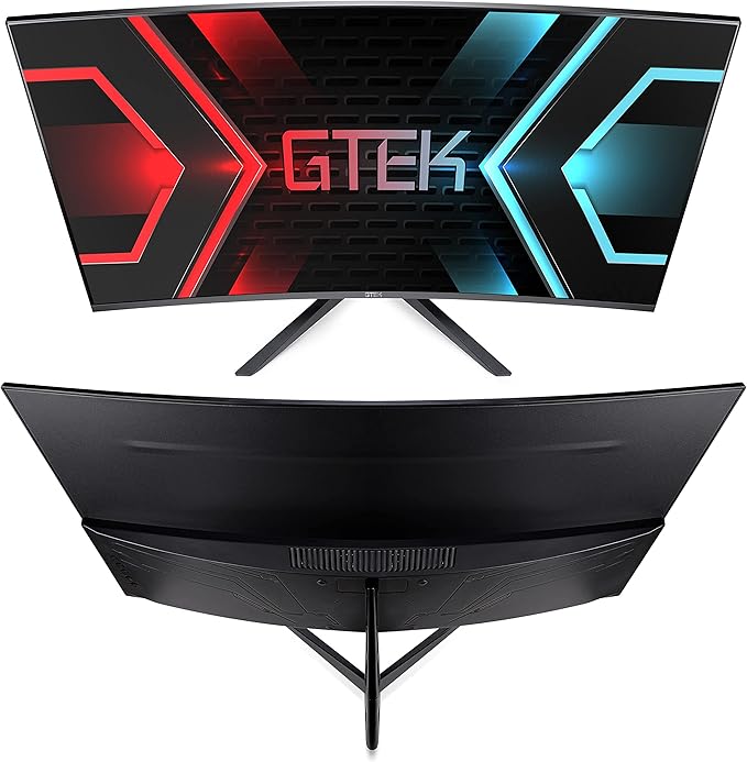 GTEK F2740C 27-Inch Curved Frameless Gaming Monitor Full HD 1920 x 1080P 1800R VA 1ms MPRT 240Hz FreeSync Speakers DisplayPort/HDMI/Type-C VESA (Renewed)