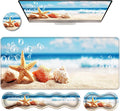 Ergonomic Keyboard Wrist Rest &amp Mouse Pad Wrist Rest SetXL Gaming Desk Mat 31.5x 11.8Non-Slip BaseMemory FoamEasy Typing Pain Relief for Office &amp HomeSeashells Starfish on Beach