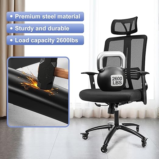 Frassie 28 Inch Office Gaming Chair Metal Base Set Replacement Part Wide Chair Legs with Bottom Plate Stand Cylinder 2 Wheels with Brake