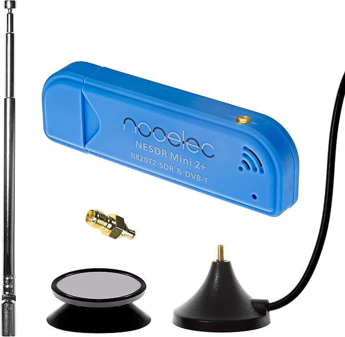 Nooelec NESDR Mini 2+ 0.5PPM TCXO RTL-SDR &amp ADS-B USB Receiver Set w/Antenna Mount &amp Female SMA Adapter. RTL2832U &amp R820T2 Tuner. Low-Cost Software Defined Radio for Windows Mac OS &amp