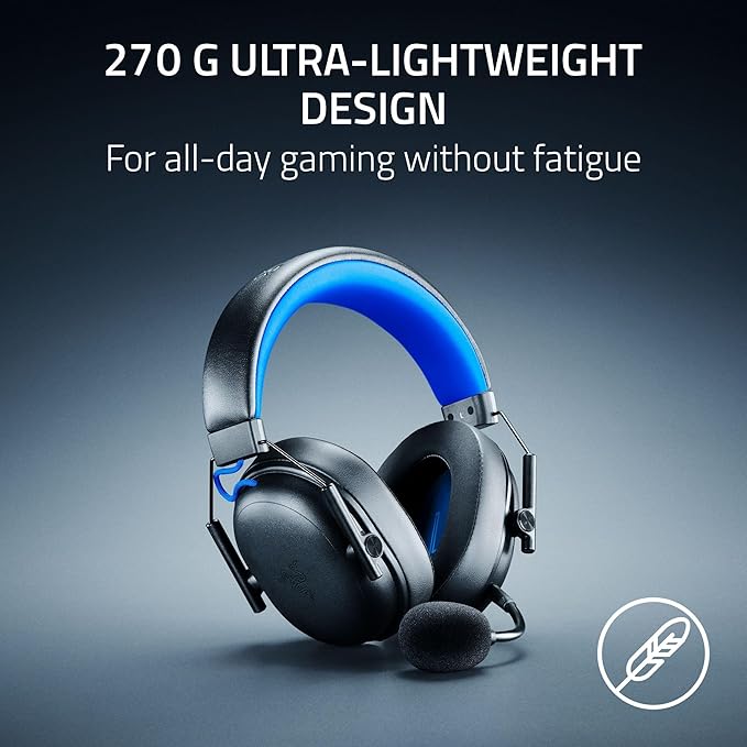 Razer BlackShark V3 X HyperSpeed Wireless Gaming Headset for PS5: 50mm Drivers - Cardioid Mic - 2.4 GHz Bluetooth - Works with PC Mac Nintendo Switch Smartphone - Long Battery Life - Black