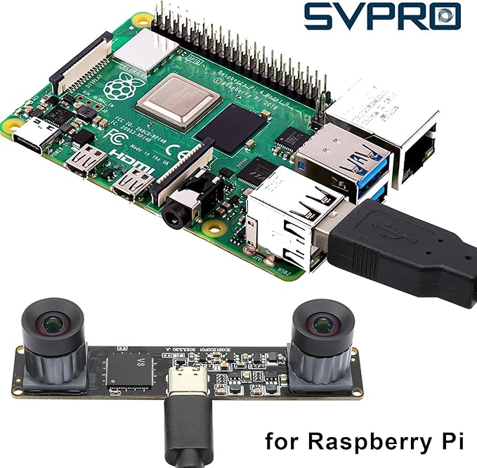 SVPRO 210fps Monochrome Global Shutter USB Camera Module - Dual Lens Synchronization - Black/White - 800P - Lightburn - OmniVision OV9281