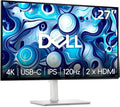 Dell 27 inch Monitor 4K (3840 x 2160) - 120Hz Refresh Rate 1500:1 Contrast Ratio AMD FreeSync - VESA Integrated Speaker Height/Tilt/Pivot/Swivel Adjustability 2 x HDMI &amp USB-C White