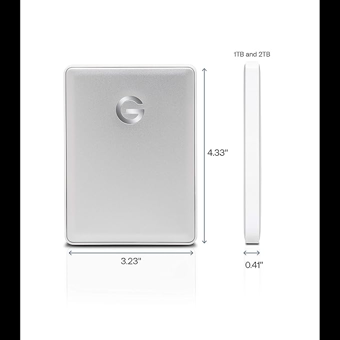 G-Technology 1TB G-DRIVE mobile USB-C Portable External Hard Drive Silver - 0G04876-1