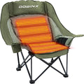 Dowinx Heated Camping Chair for Adults - Oversized Extra Large Folding Chair with Adjustable Padded Seat Cup Holder 400 lbs Capacity Green