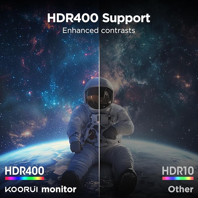 KOORUI 34-inch Ultrawide Curved WQHD 3440×1440 Gaming Monitor 165Hz 144Hz Curved 1000R- PIP/PBP 1ms(MPRT) with DisplayHDR 400 FreeSync Premium 75 * 75mm VESA HDMI/DisplayPort 34E6UC
