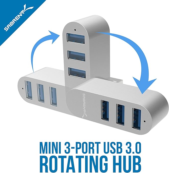 Sabrent Premium 3-Port Aluminum Mini USB 3.0 Hub + Premium 3-Port Aluminum Mini USB 3.0 Hub