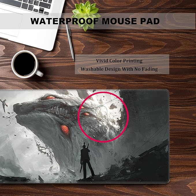 RGB Anime Mouse Pad Water Resist Keyboard PadMouse Pads with Non-Slip Rubber BaseOffice Computer Key Board Mousepad Computer Keyboard Mousepads Mat 800 x 300mm / 31.5×11.8 inches (3)