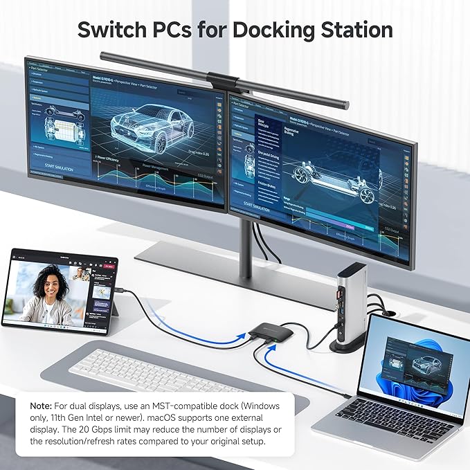 Cable Matters 20Gbps USB C Switch for 2 Computers Up to 8K@30Hz on Windows 4K@60Hz on macOS 140W PD for Sharing a USB-C/Thunderbolt 4 Monitor or Dock (Not Work with Captive Cable Docks) Black