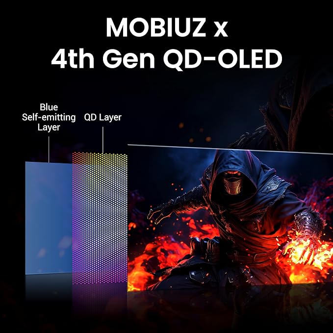 BenQ MOBIUZ EX271UZ 27” 4K QD-OLED 240Hz 0.03ms HDMI 2.1 USB-C 90W Gaming Monitor 99% DCI-P3 DisplayHDR True Black 400 FreeSync Premium Pro Remote Controller 3-Year OLED Burn-in Warranty