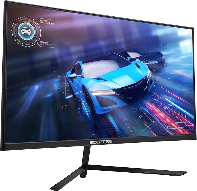Sceptre IPS 24 LED Gaming Monitor 1ms HDMI DisplayPort up to 165Hz AMD FreeSync Premium Build-in Speakers Edgeless Machine Black 2021 (E248B-FPN168)