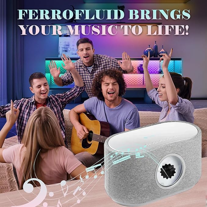 Magnetic Fluid Bluetooth Speaker with Music Visualization 15W Wireless Charging Touch Control Stereo Sound for Office Home Decor Music Lovers &amp Tech Enthusiasts