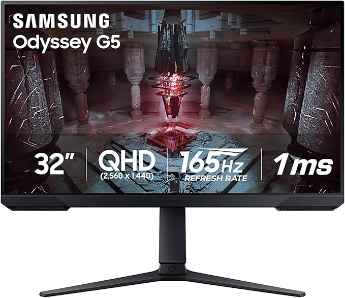 SAMSUNG 27-Inch Odyssey G51C Series QHD Gaming Monitor 165Hz 1ms VESA Display HDR10 AMD FreeSync Premium Black Equalizer Virtual Aim Point LS27CG512ENXZA