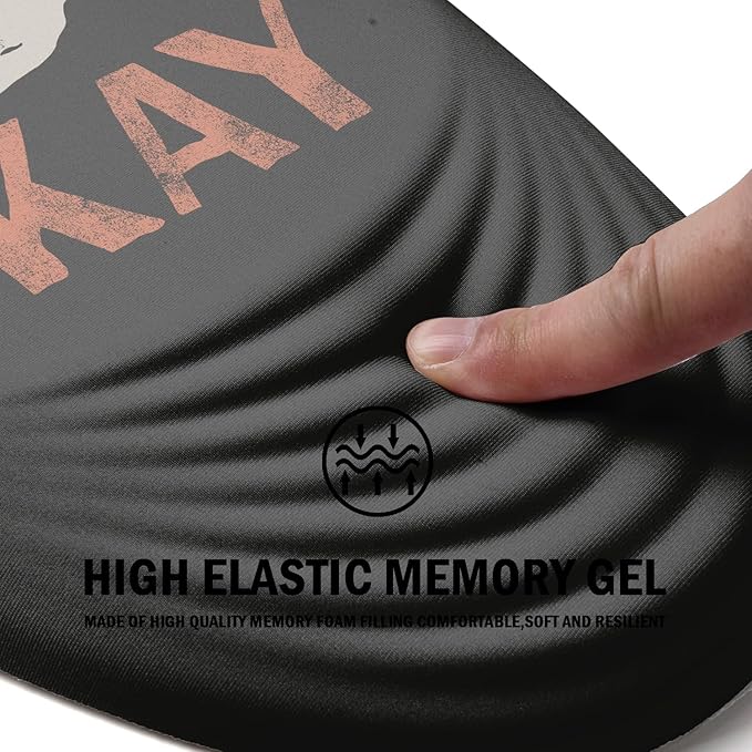 Ergonomic Mouse Pad with Wrist Rest SupportMousepad Relief Carpal Tunnel Pain Entire Memory Foam Mouse Pad with Non-Slip PU Base Wireless Mouse PadHuman Skeleton Skull