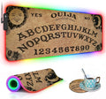 RGB Gaming Mouse Pad with Coffee Coaster XXL Large Glowing LED Mousepad Anti-Slip Rubber Base Computer Keyboard Desk Mouse Mat 31.5 X 11.8 Inch - Retro Ouija Board