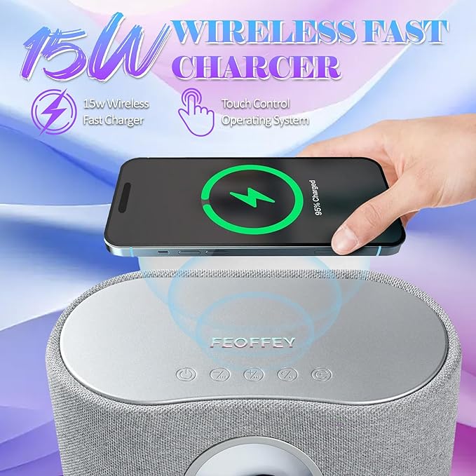 Magnetic Fluid Bluetooth Speaker with Music Visualization 15W Wireless Charging Touch Control Stereo Sound for Office Home Decor Music Lovers &amp Tech Enthusiasts