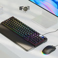 C98 Gaming Keyboard and Mouse Wired PC Gaming Keyboards with Multimedia Knob Wrist Palm&amp 3200 DPI RGB Backlit Computer Keyboard Quiet Membrane Gaming Keyboard for Windows/MAC/Laptop (Black)