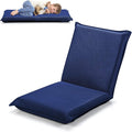 MAT EXPERT Adjustable Floor Chair 6-Position Mesh Floor Gaming Chair Folding Lazy Sofa Padded Lounger Recliner Cushioned Floor Chair with Back Support for Reading Meditating (Navy Blue)