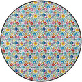 Multi Office Home Chair Mat Gaming Computer Rolling Chair Mats Round Chair Cushion Non-Slip Low-Pile Hardwood Floor Mats Shabby Chic Botany Florets Watercolor Design Diameter 59 in