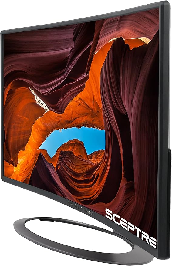 Sceptre 27 Curved 75Hz LED Monitor C278W-1920R Full HD 1080P HDMI DisplayPort VGA Speakers Ultra Thin Metal Black 1800R immersive curvature 2018Metallic Black