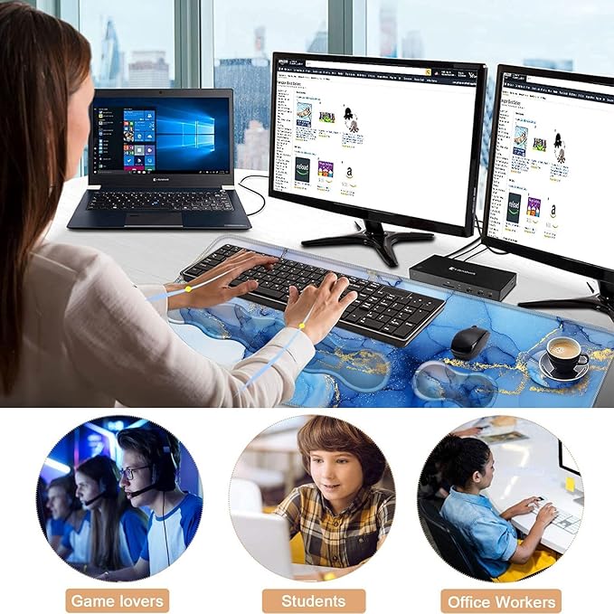 Keyboard Wrist Rest and Mouse Pad with Wrist Support Set Ergonomic CoasterMemory FoamEasy Typing Pain ReliefLarge XL Desk Mat 31.5x 11.8Marble Texture