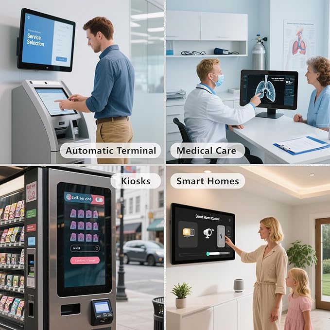 23.6 Inch Industrial Touchscreen Monitor10-Point Capacitive Touch IP65 LCD Display 16:9with VESA HDMI/VGA/DVI/USB/Audiofor Medical &amp Industrial &amp Kiosks POS.1920 * 1080