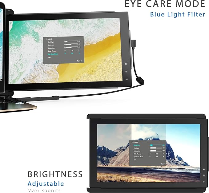 Trio Mobile Pixels Trio Portable Monitor for Laptops 12.5'' Full HD IPS Screens USB C/USB A Dual or Triple DisplaysWindows/OS/Android/Nintendo Switch (One Monitor Only) (Renewed)