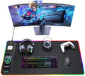 3-in-1 RGB Gaming Mouse Pad with Magnetic Wireless Charging 31.5x15.8 Large 24 Light Effects Non-Slip Base Waterproof Ultra-Smooth Surface with Adapter