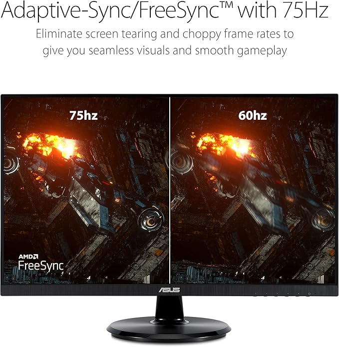 ASUS 23.8” 1080P Monitor (VA24DCP) - Full HD IPS 75Hz USB-C 65W Power Delivery Speakers Adaptive-Sync/FreeSync Low Blue Light Flicker Free VESA Mountable Frameless HDMI