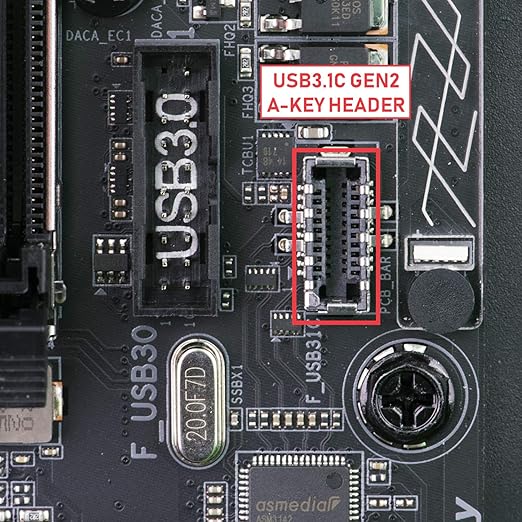LINKUP - USB 3.2 Gen 2x2 20Gbps USB-C Type Internal Panel Cable Mount Motherboard Header Extension Adapter┃20-Pin A-Key Male with Cover to USB-C Female Connector with PCI Bracket - Right Angle - 40cm