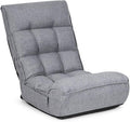 DORTALA Foldable Floor Chair for Adults Memory Foam Floor Gaming Banana Chair w/ 5-Position Adjustable Head and Back Support for Bedroom Living Room Gaming Room Grey